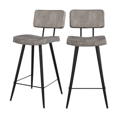 Lot de 2 chaises de bar mi-hauteur 66 cm cuir synthétique / - TEXAS RENDEZ-VOUS DÉCO
