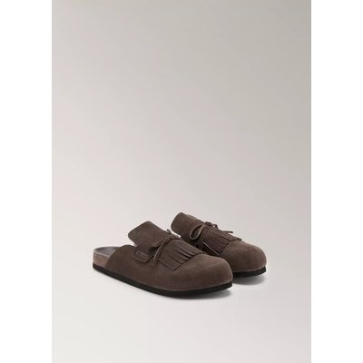 Chaussons sabots en cuir MANGO