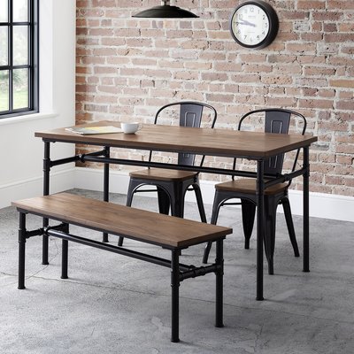 Abraham Solid Elm Wood Dining Table (Seats 4) SO'HOME