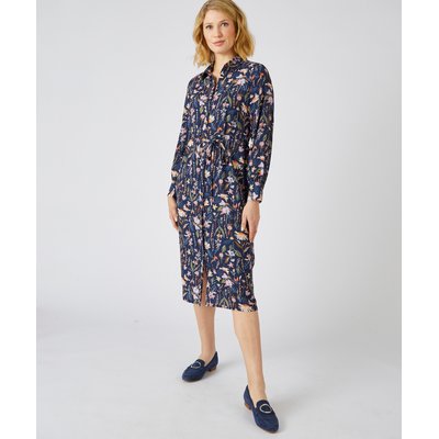 Robe-chemise fleurie crêpe reliéfé DAMART