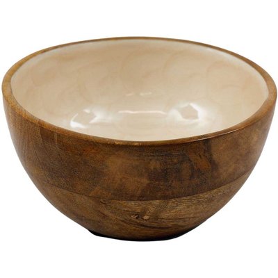Bol en manguier et émail Nacre 11 cm JARDINDECO