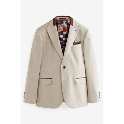 Veste de costume slim à chevrons et liseré NEXT