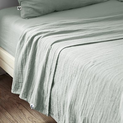 Drap plat gaze de coton TERRE DE NUIT