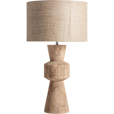 Lampe à poser art déco en bois de manguier RECOLLECTION