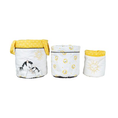 Lot de 3 panieres gigognes en coton SAUTHON