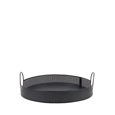 Plateau rond en métal noir 35cm ORNAMI