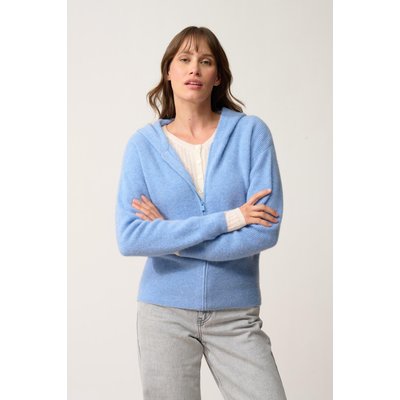 Gilet Zippé Capuche Sky Helga JUST CASHMERE