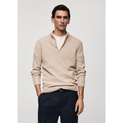 Pull-over maille côtelée col zippé MANGO MAN