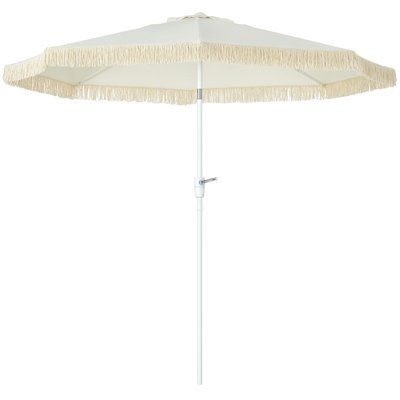 Parasol de terrasse Polyester Blanc OUTSUNNY
