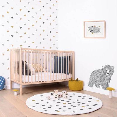Tapis enfant coton rond PETITS CARRES LILIPINSO