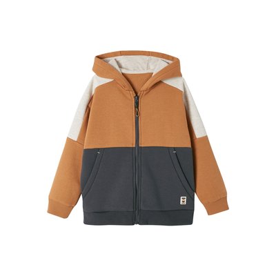 Sweat zippé à capuche effet colorblock sport VERTBAUDET