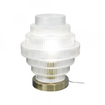 Lampe à poser en verre et métal, CHALLE C-CREATION