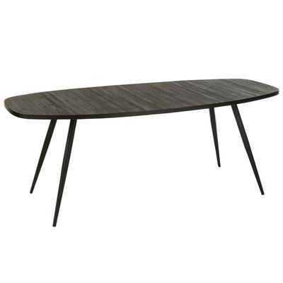 Table à manger ovale en teck recyclé brossé et en métal 6 places L200 - DILI HELLIN, DEPUIS 1862