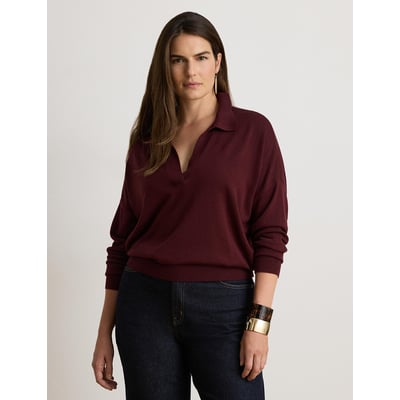 Jersey con cuello polo, camisa de punto fino LAUREN RALPH LAUREN