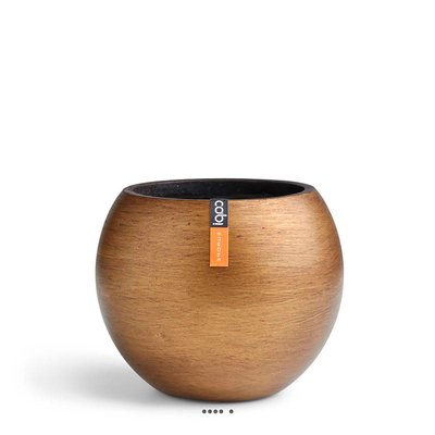 Joli pot rétro forme boule doré en matières synthétiques H 10 x D 12 cm Doré ARTIFICIELLES