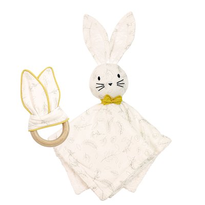 BOX DOUDOU + ANNEAU DENTITION LEAFY BUNNY DOMIVA