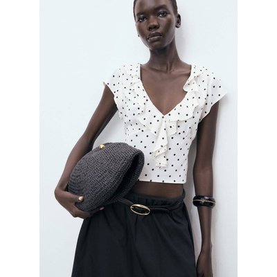 Blouse pois volant MANGO