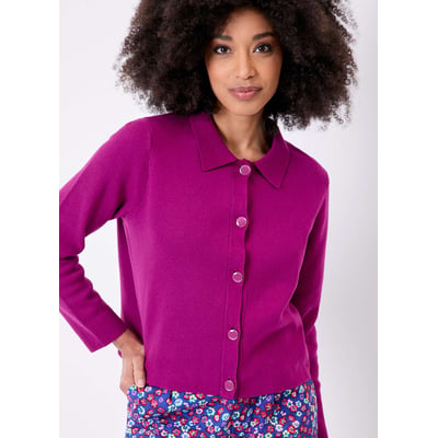 Gilet court droit maille unie GALET PRINCESSE NOMADE
