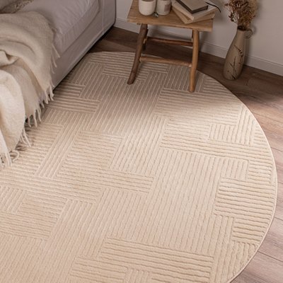 Tapis de salon rond à motif lignes BIANCA NAZAR RUGS