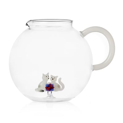 Carafe à eau verre noël chat  TABBY CAT CHRISTMAS ICHENDORF