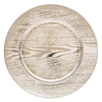Assiette de présentation "Colorama de Noël" D33cm or motif ATMOSPHERA