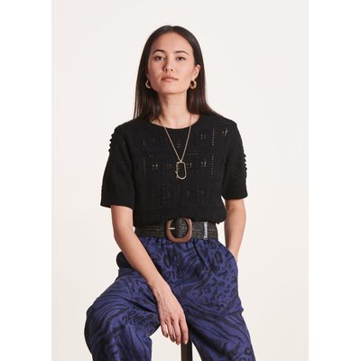 Pull à manches courtes en maille crochet LA FEE MARABOUTEE