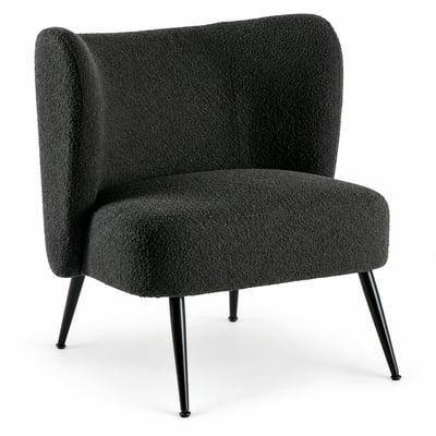 Fauteuil tissu anthracite bouclé MALMOE PIER IMPORT