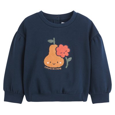 Свитшот из мольтона с круглым вырезом, с принтом "груши и цветы" LA REDOUTE COLLECTIONS