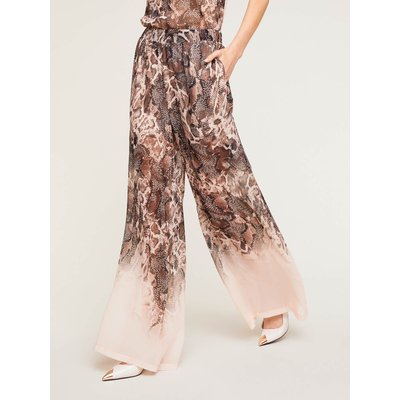 Pantalon palazzo en georgette à imprimé python, doublé à l'intérieur MOTIVI
