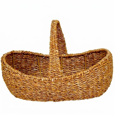 Panier à récolte en jacinthe d'eau tressée 40x25x15cm WADIGA
