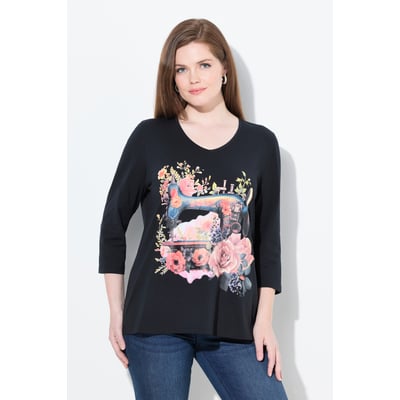 T-shirt décolleté en V et manches 3/4 ULLA POPKEN