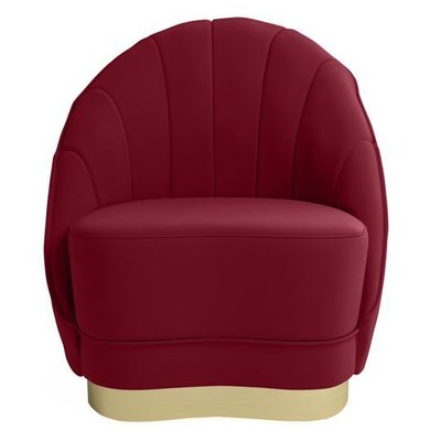 Fauteuil en velours base cerclage effet laiton - BETTY POTIRON PARIS