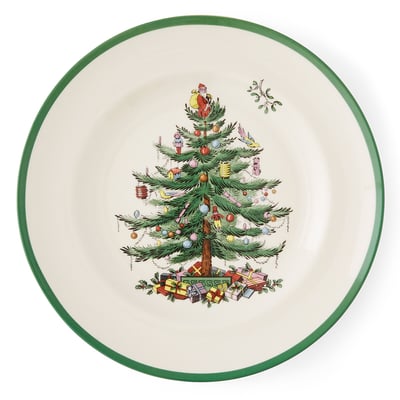 Set of 4 Christmas Tree Dinner Plates SPODE