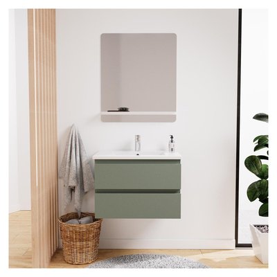Ensemble meuble simple vasque 60 cm + robinet + miroir SORRENTO MOB IN