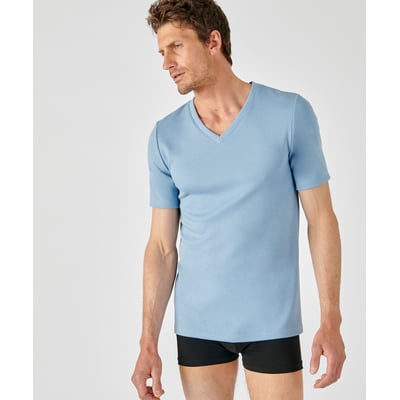 T-shirt Manches Courtes Double Face Col V DAMART
