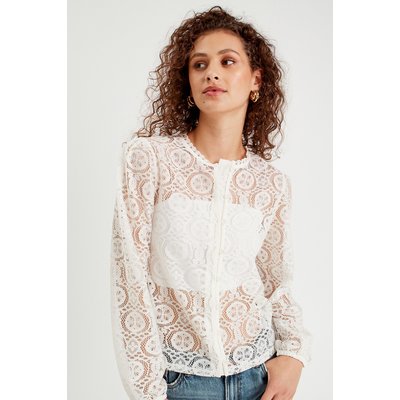 Blouse dentelle col montant CACHE CACHE