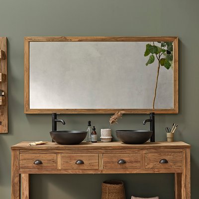 Miroir rectangulaire en teck recyclé massif  AUSTIN BERAH GETAH