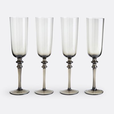 Lot de 4 flûtes en verre fumé, Venelli LA REDOUTE INTERIEURS