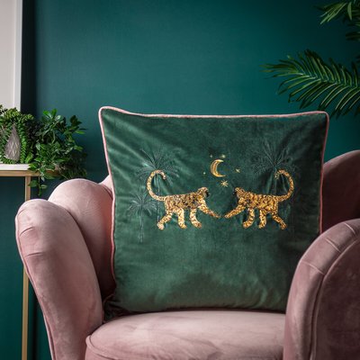 Dusk Leopard Embroidered Cushion WYLDER