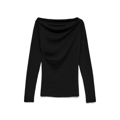 T-shirt manches longues à encolure drapée VERO MODA