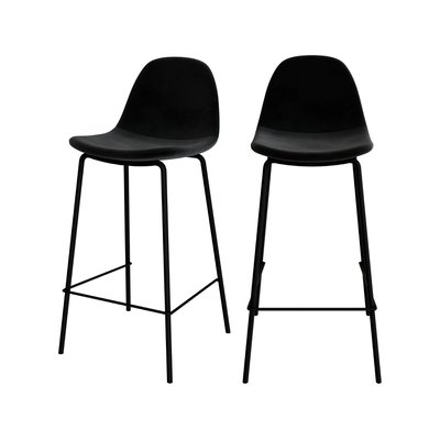 Lot de 2 chaises pour îlot central 65 cm en velours - HENRIK RENDEZ-VOUS DÉCO
