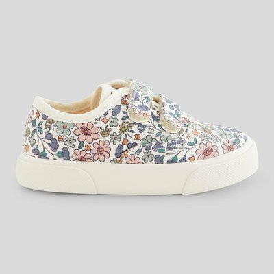 Baskets à scratch imprimé floral en toile BOUT'CHOU