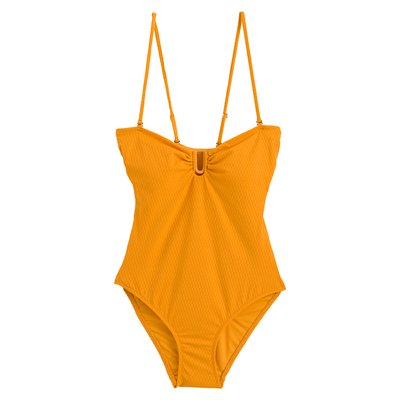 Maillot de bain 1 pièce bustier, matière texturée LA REDOUTE COLLECTIONS
