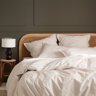 Parure de lit unie Housse couette + taies rectangles en percale de coton, Made in France, ALBÂTRE A DEMAIN