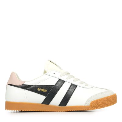 Baskets FEMME GOLA en cuir blanches et vertes et à lacets plats - Taille 41 GOLA