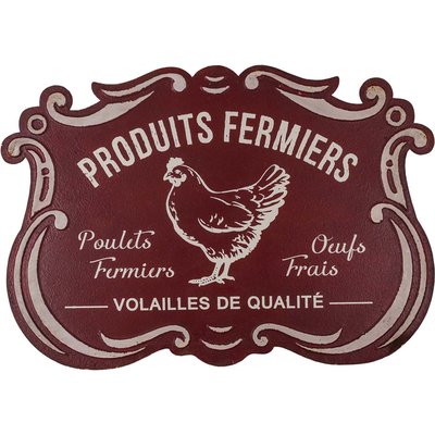 Plaque métallique découpée style rétro Produits fermiers ANTIC LINE CRÉATIONS
