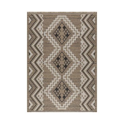 Tapis intérieur extérieur aspect jute noire Tijuana 9054 90 x 67 cm JARDINDECO