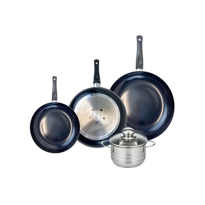 Batterie 3 poêles 20/24/28cm + 1 faitout 14cm PRIMA BRILLANT ELO