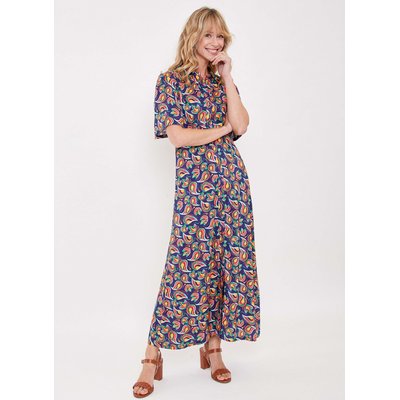 Robe chemise longue fluide imprimée ELENA LA FIANCÉE
