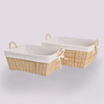 Manne à linge rotin lot de 2 KOK